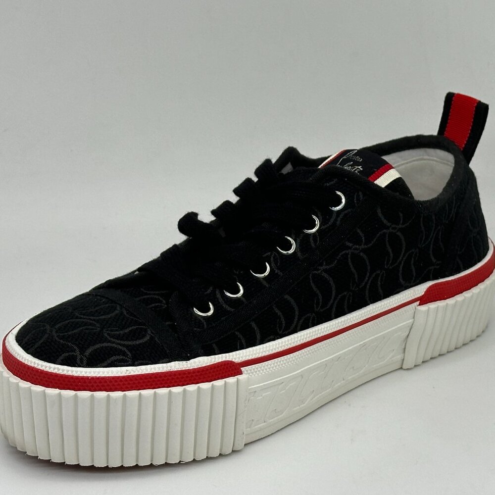 Christian Louboutin SUPER PEDRO Jacquard Monogram CL Logo Platform Sneakers - Picture 10 of 16